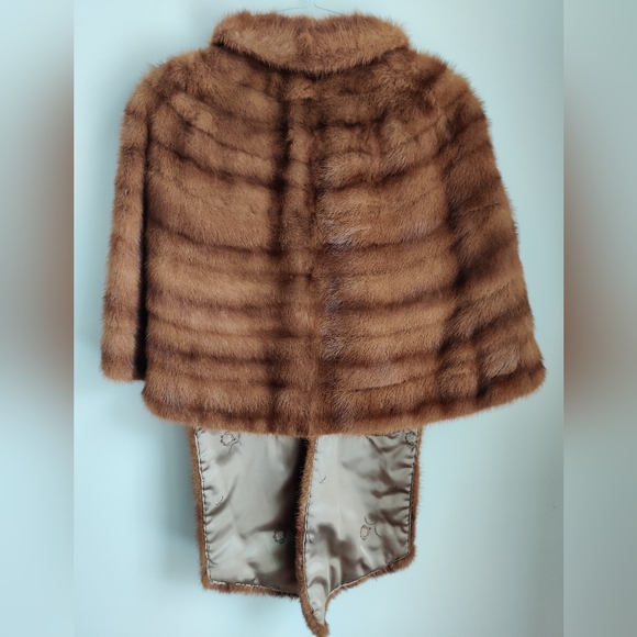 Vintage Hazelnut Mink Fur Stole Cape - Picture 6 of 16
